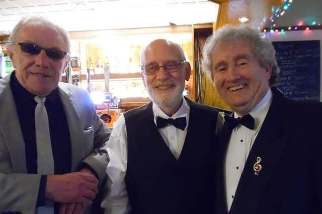 Entertainers (from left)  Keith Morello, Joe Sadler and Danny Justice helped raise cash for Fleetwood Cancer Research.