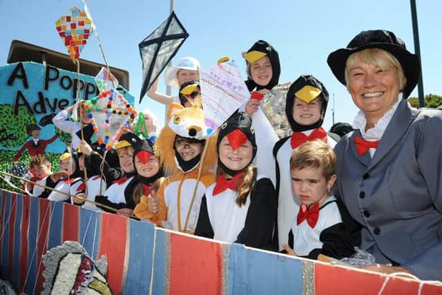 Fleetwood Carnival and parade. Shakespeare Primary's Mary Poppins-themed float.