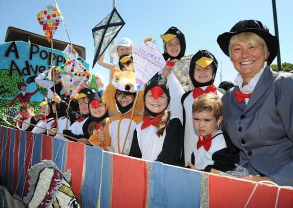Fleetwood Carnival and parade. Shakespeare Primary's Mary Poppins-themed float.