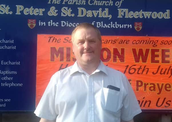 Dermot Thomas is walking 37 miles from St Peter's Church in Fleetwood to Blackburn Cathedral.