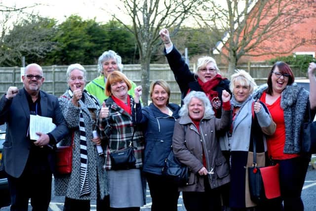 Objectors to the Fleetwood Pier flat plans celebrate after the original scheme was rejected in January.