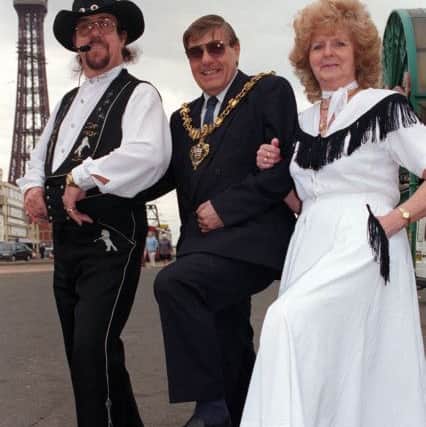 Eddie Earl and Majorie show the late former Blackpool mayor, Coun Les Kersh, how to line dance