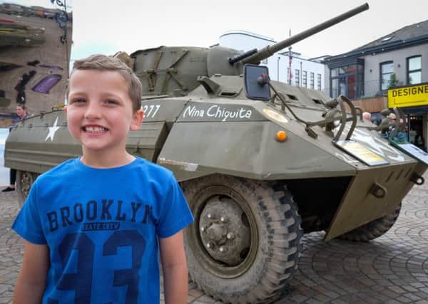 Armed Forces events in Blackpool.  8 year old George Moseley.