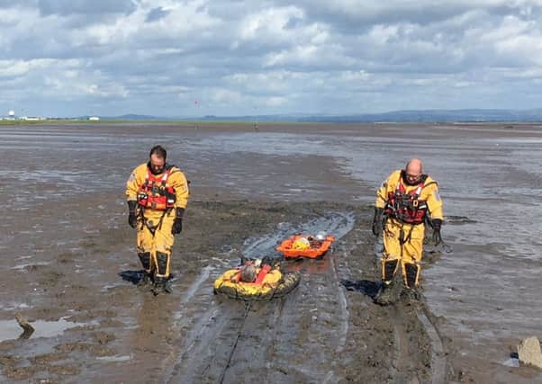 Coastguard staff at Lytham carrying out mud training recently