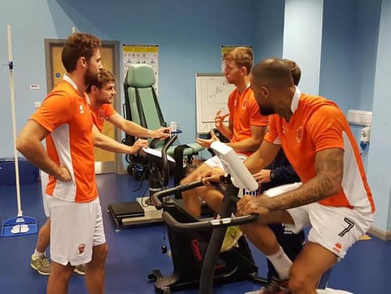 The Blackpool players get to work on some fitness tests