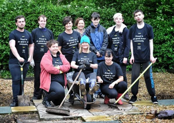 Picture by Julian Brown 06/06/17

Marks & Spencer staff pictured with Princes Trust volunteers

Marks & Spencer staff taking part in 'Spark Something Good Campaign' have chosen to work with Caritas Care to transform the garden at Vincent House Homeless Centre, Blackpool