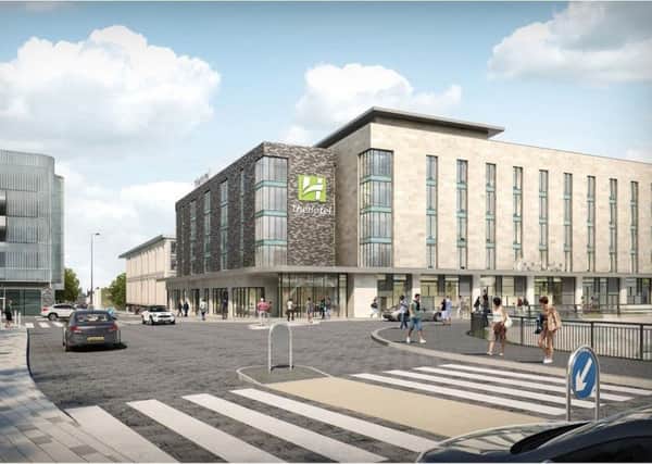 An artist's impression of the planned new 142 bedroomed hotel on the Wilko site at Talbot Gateway