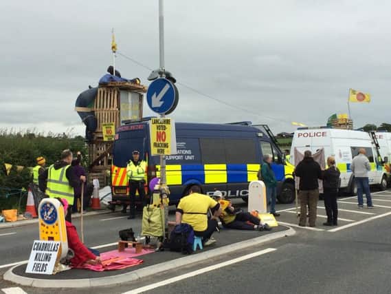 Anti-fracking protesters built two towers at the site of Cuadrilla's drill site at Preston New Road near Little Plumpton