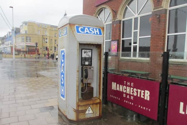 A rusty cash machine at Manchester Square, Blackpool