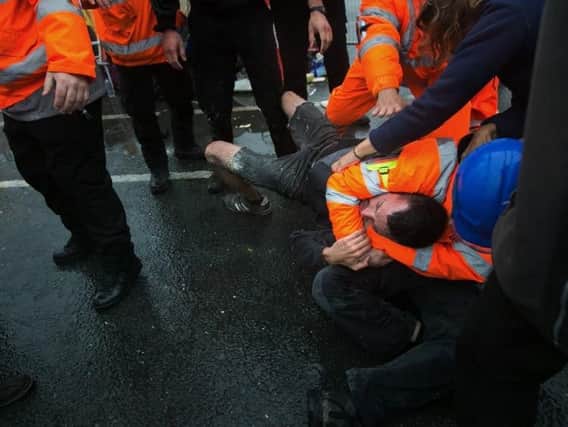 Photograph from Kristian Buus and Reclaim the Power of the incident at Preston New Road