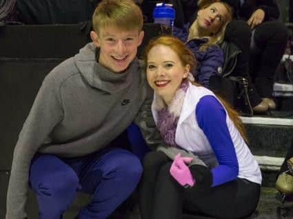 Local skaters James Horrocks and Charlotte Waring in a break from rehearsals for Hot Ice