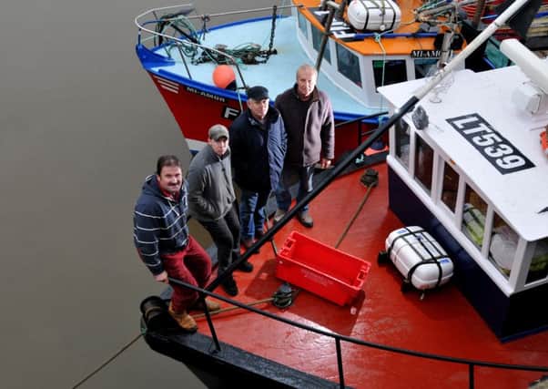 Photo Neil Cross
Fleetwood's four remaining fishermen John Worthington, William Bamber, Brian Phillipson and Rod Collinson, on the boats, facing hardship because of quotas