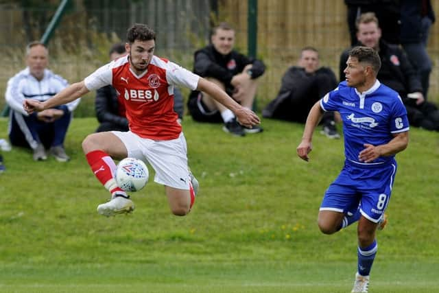 Fleetwood Town v Queen of the South.  Lewie Coyle for Fleetwood.