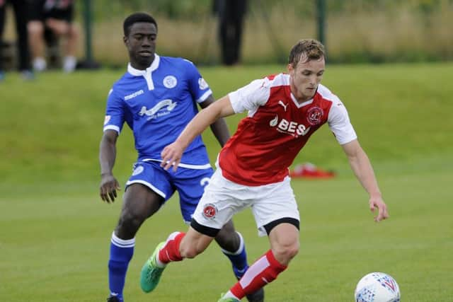 Fleetwood Town v Queen of the South.  Michael Donohue for Fleetwood.