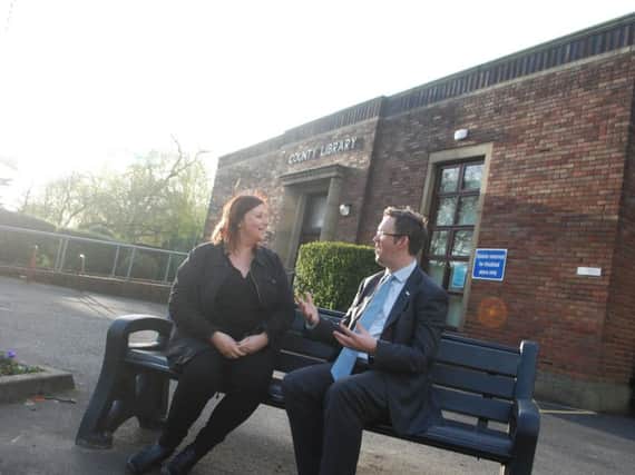 Emma Ellison with Paul Maynard MP at Thornton Library