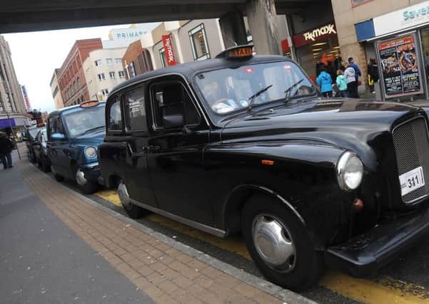 The taxi rank on Bank Hey Street in Blackpool.