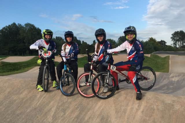 Blackpool BMX riders on the track at Stanley Park