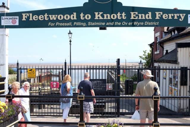 The closed gates at Knott End Ferry