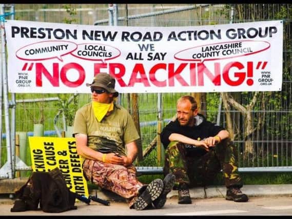 A lock-on protest is taking place on Preston New Road
