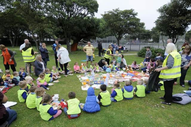 Children from Dunes Day Nursery have a teddy bears picnic to raise money for The Sick Children's Trust.