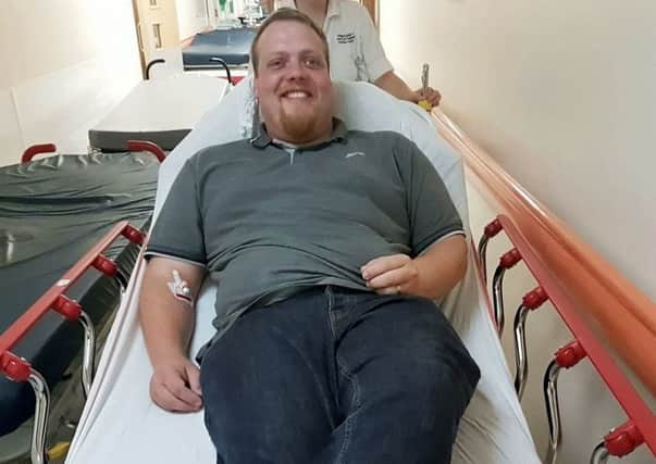 Matthew Creme pictured in hospital being treated for cyanide poisoning