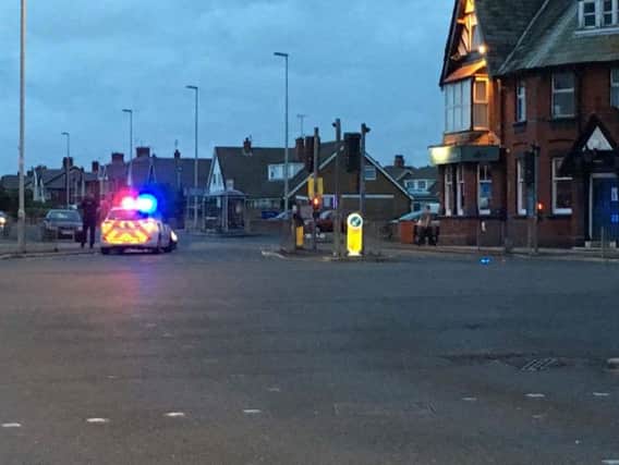 The 19-year-old man suffered leg injuries in the accident at Squires Gate Lane and St Annes Road which did not involved any other vehicles.