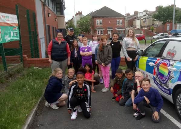 Members of Blackpool Boys and Girls Club who had a talk from the police about hate crime