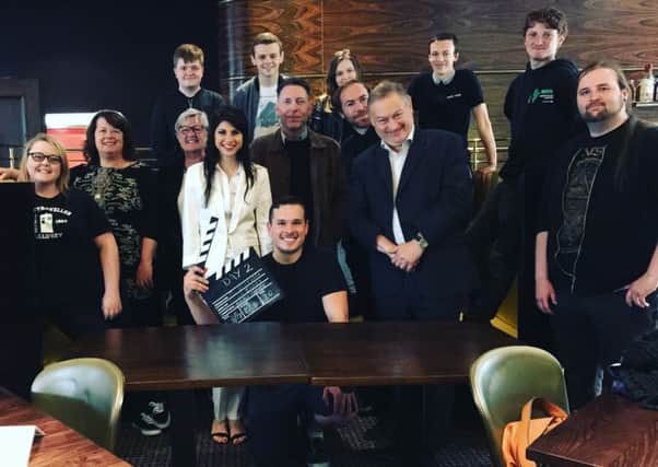 Bradley James (seated, centre) hopes to set up a film community on the Fylde coast.