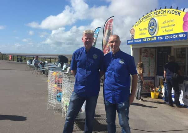 Craig McOmish (left) and Paul Haslam at Fleetwood Beach Kiosk.