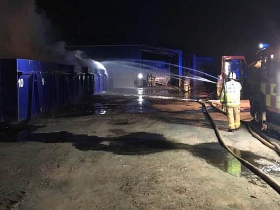 More than 30 firefighters were called to the scene of a major fire at Poulton Industrial Park