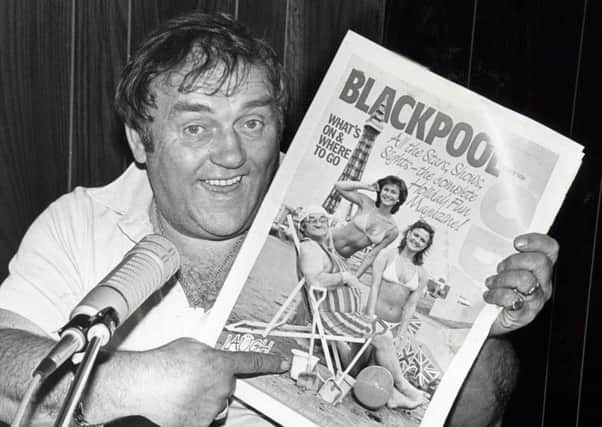 Les featured on the front cover of Blackpool's summer what's on magazine in June 1984.