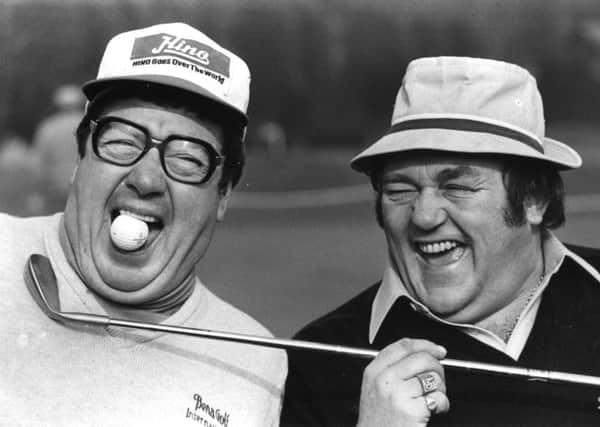 Les Dawson with his good friend and golfing pal Frank Carson in 1982