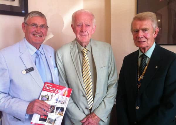 Past President David Hirst who gave the vote of thanks, Speaker Ian Birnie and President Howard Henshaw