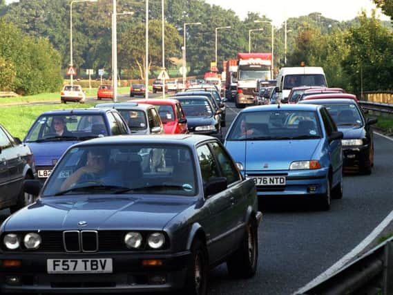 There are tailbacks on some of the region's main roads