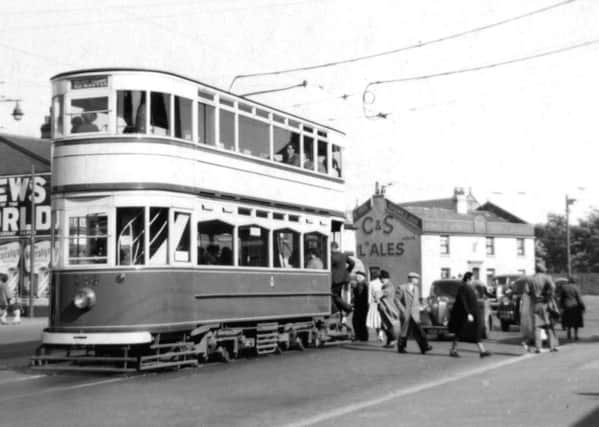 Blackpooo tram No 158 near the Marton Depot ( left ) on Whitegate Drive in 1952. The Saddle Pub is in the background. Blackpool/ Historical.
The Marton tram route ran from Talbot Square via Church Street, Whitegate Drive and Waterloo Road to Middle Lane ( now Central Drive) and then onto Central Station. The Marton route opened in 1901 and closed in 1962

Blackpool Tramways book