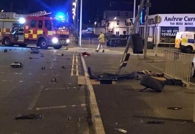 Emergency services were called out to the crash on Anchorsholme Lane