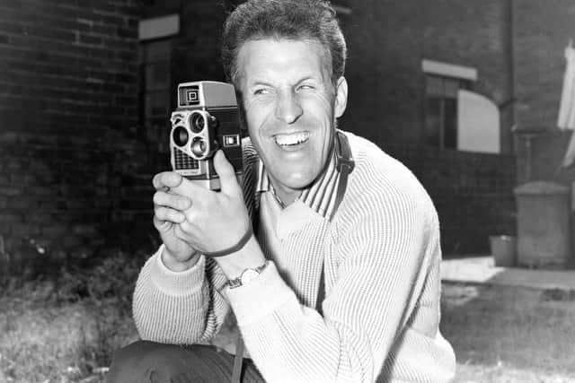 Lost Archives - glass plate negative Bruce Forsyth at his South Shore home, rented for the 1960 season .  Historical dated 29/06/1960 Article  published EG 08/07/ 1960