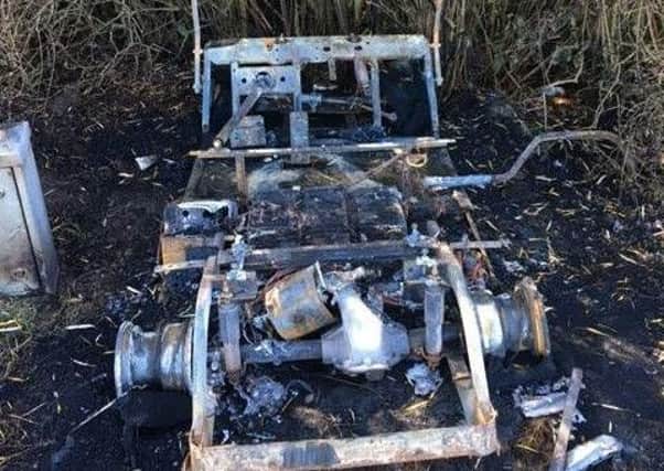 A burnt-out golf buggy found on Grange Park was stolen from the golf course at Stanley Park, police said.
