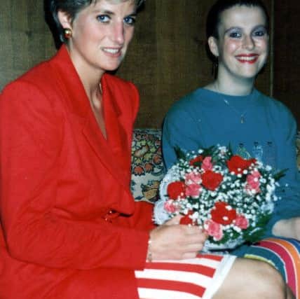 Diana meets Louise Woolcock at Blackpool Town Hall in July 1991