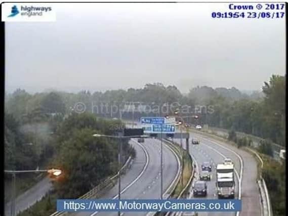 Lanes were closed while the vehicles were moved to the hard shoulder