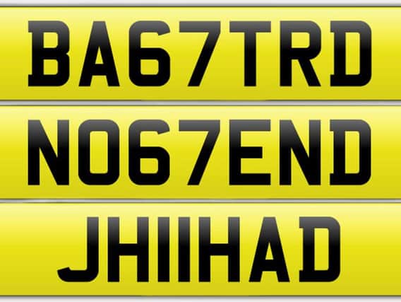 Some of the banned numberplates