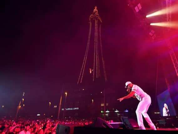 Will Smith on stage in front of Blackpool Tower at Livewire Festival. Pics Dave and Darren Nelson