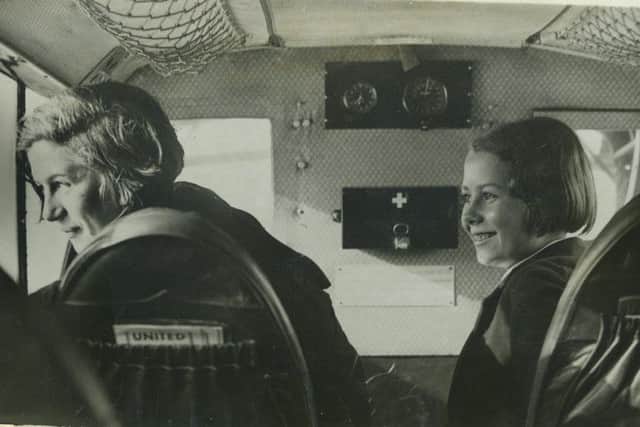 A look inside the cabin of the aeroplane which took 50 Blackpool school children on Jubilee flights, in May 1935