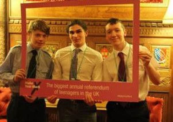 Members of Blackpool Youth Voice at the Speakers House, House of Commons
Josh Thompson, Jake Adams and Daniel Straine-Francis