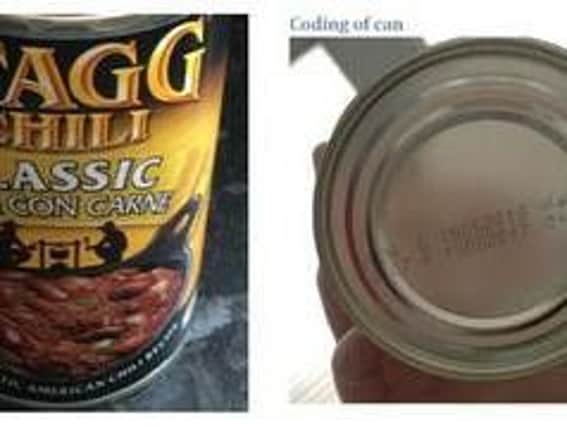 The products mistakenly labeled as chilli were in fact tinned hot dogs