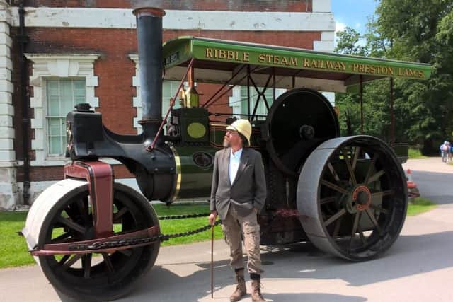 Lytham Hall volunteer Stuart Lloyd with one of the steam engines expected at the venue's first Steam Fair, organised by the Rotary Club of Lytham