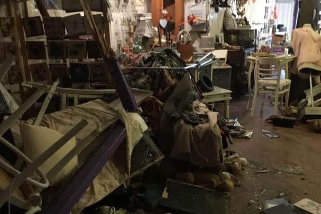 D&D Emporium pictured after the accident, which caused tens of thousands of pounds worth of damage