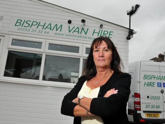 Lynda Mather, company director at Bispham Van Hire, is unhappy after exhausts were stolen from new vans while they were on hire
