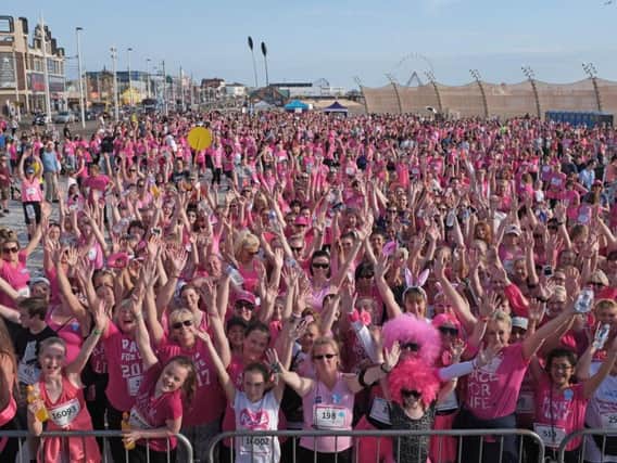 Women taking part in Race for Life in Blackpool - research suggests the resort is one of the worst places to live if you are a woman