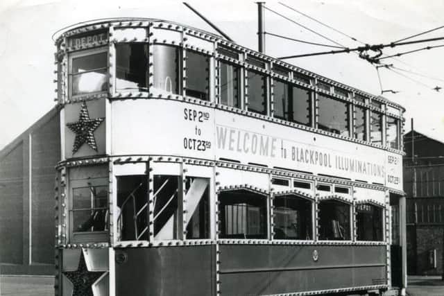 Historical 60 year old Blackpool Tram, in 1966